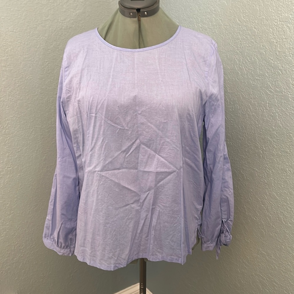JCrew open shoulder long sleeve blouse